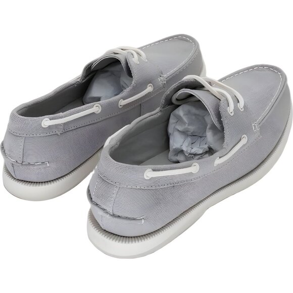 Club Room Elliot men's lace-up boat shoes gray casual deck 9 - Picture 3 of 6